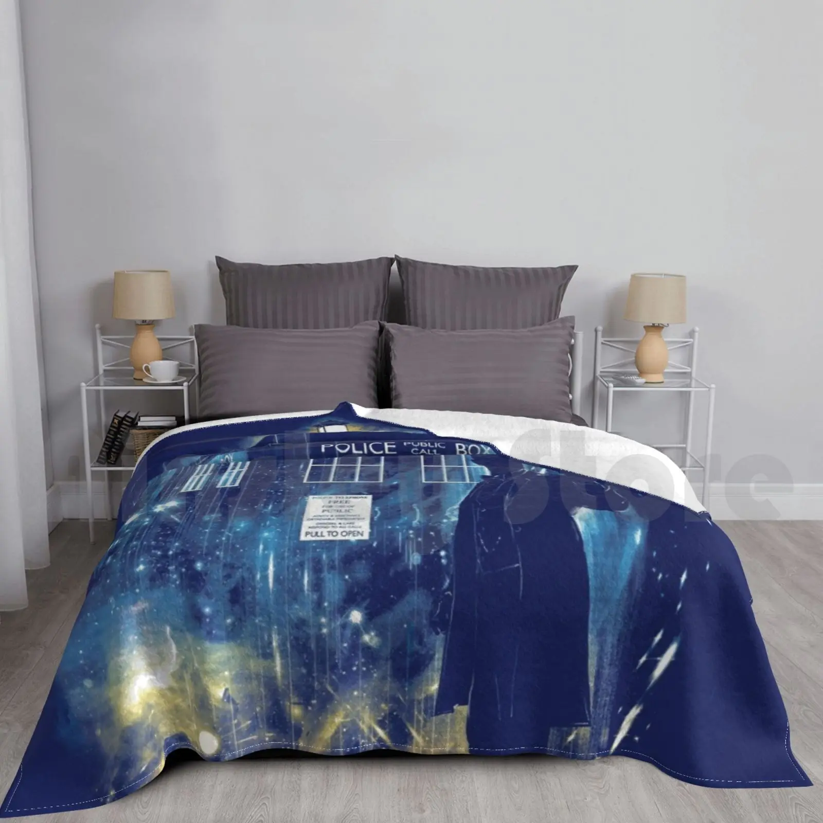 

11th Time Rainbow Version Blanket Fashion Custom 265 Tardis Whovian Tv Show Sci Fi