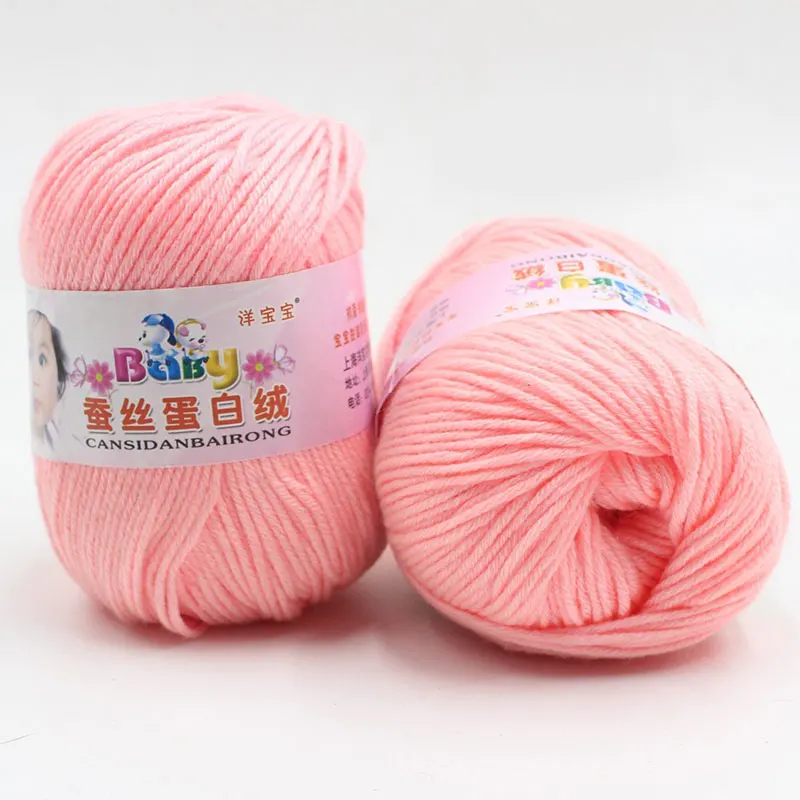 Бургундия Pure Worsted Warm Silk Wool Cashmere Fibe Baby Skein Knitting Woolen Yarn 50g - Цвет: Бургундия