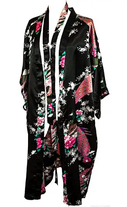 

Женское шелковое кимоно с цветочным принтом, размеры S, M, L, XL, XXL, XXXL