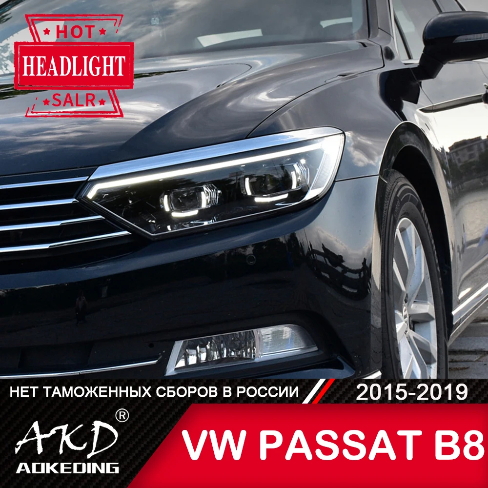 Передняя фара для VW Passat B8 Europe 2015-2019 passat B8.5 светодиодный ные передние фары s