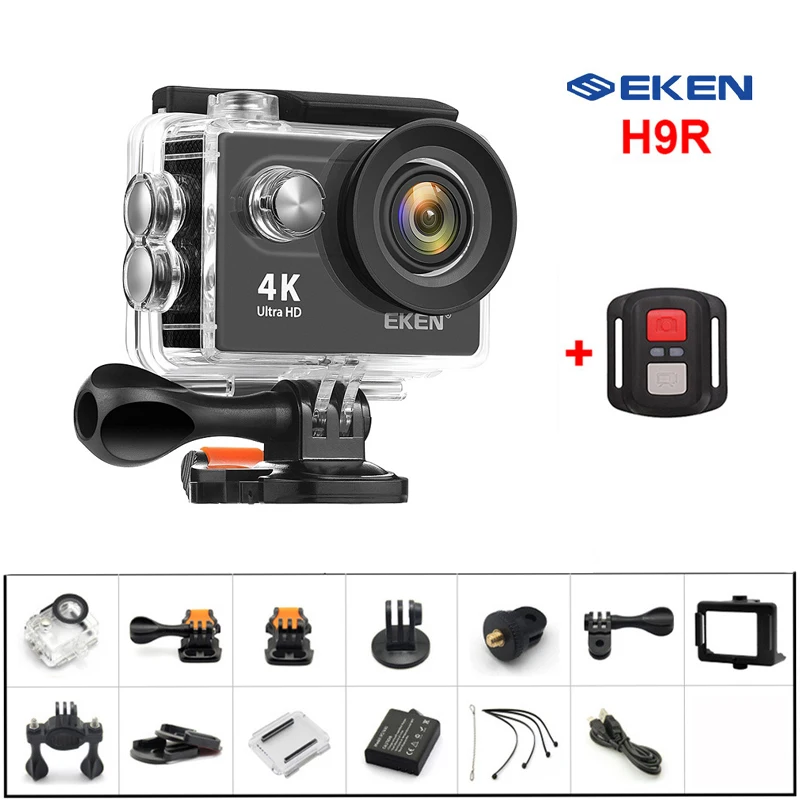 Eken-Cámara de acción H9R Ultra HD 4K, 30fps, WiFi, 170D, casco impermeable, grabación de vídeo, cámara deportiva