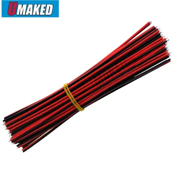 

(40PCS) 10CM 2pin wire cable, Red black wire, AGW22 thinned copper wire, Electronic cablb, extend wire for CCTV, Sound, power