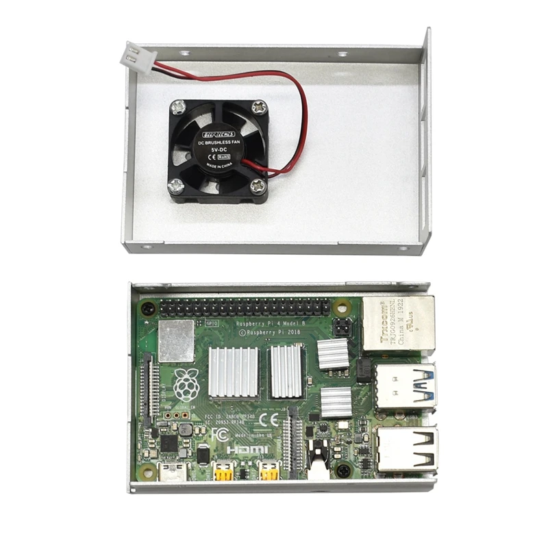 Чехол для Raspberry Pi 4, металлический чехол из алюминиевого сплава для Raspberry Pi 4 охлаждающий вентилятор радиаторы