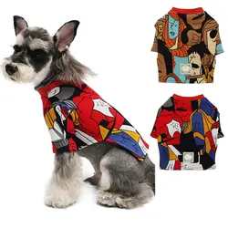Зимняя Теплая Одежда для собак, пальто для маленьких собак с принтом граффити, куртка для чихуахуа, одежда для французского бульдога