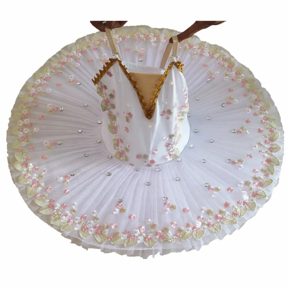 2020 Top Fashion Sale Leotard Gymnastics Ballet Tutu Dresses For Dance Skirts Embroidered Flower Dress Stage Pancake Tutus