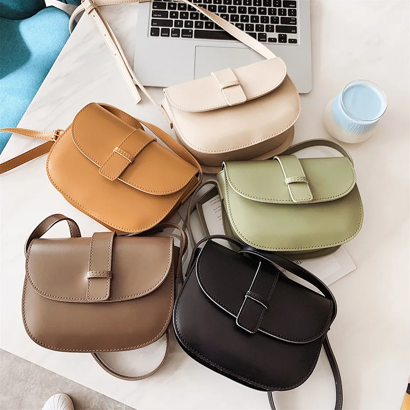 

2019 New Style Peas Bag Magnetic Snap Goddess Double Bib Retro Shoulder Oblique WOMEN'S Bag