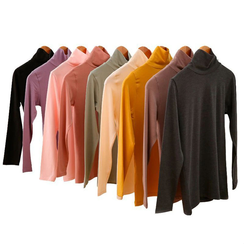 

Women's Autumn & Winter Bottoming Shirt Turtleneck Strong Self-Waiming Underwear High-Collar Pullover Elastic Sweater