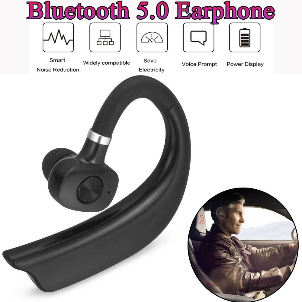 Бизнес Bluetooth 5,0 Беспроводная Спортивная гарнитура Автомобильная гарнитура стерео наушники-вкладыши с микрофоном для iphone Xiaomi huawei samsung