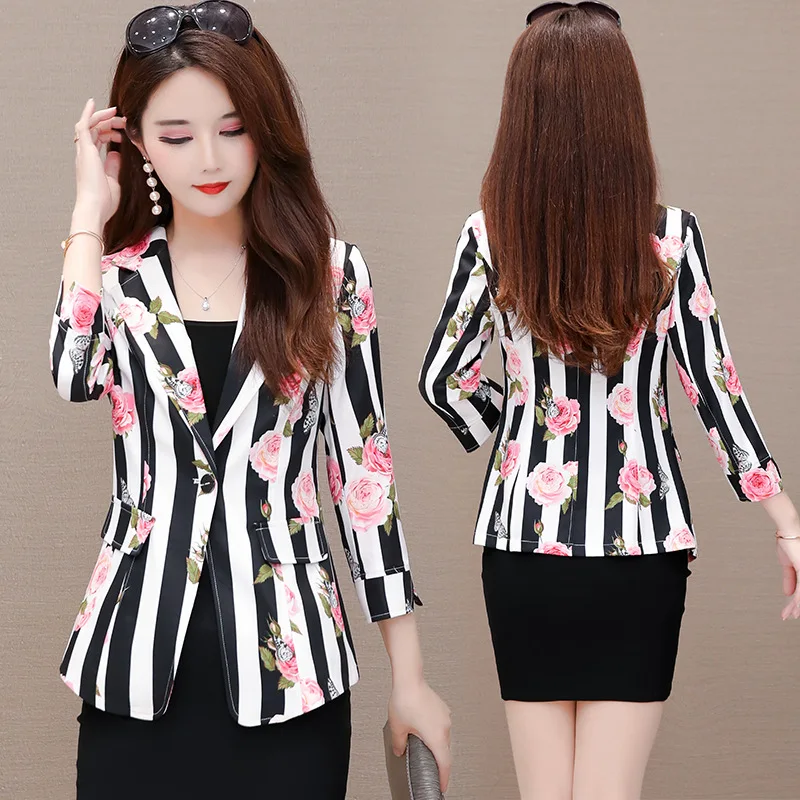 

2019 Autumn Clothing New Style Fashion Business Suit Women's Korean-style Small Suit Online Celebrity One-Button Western Style W