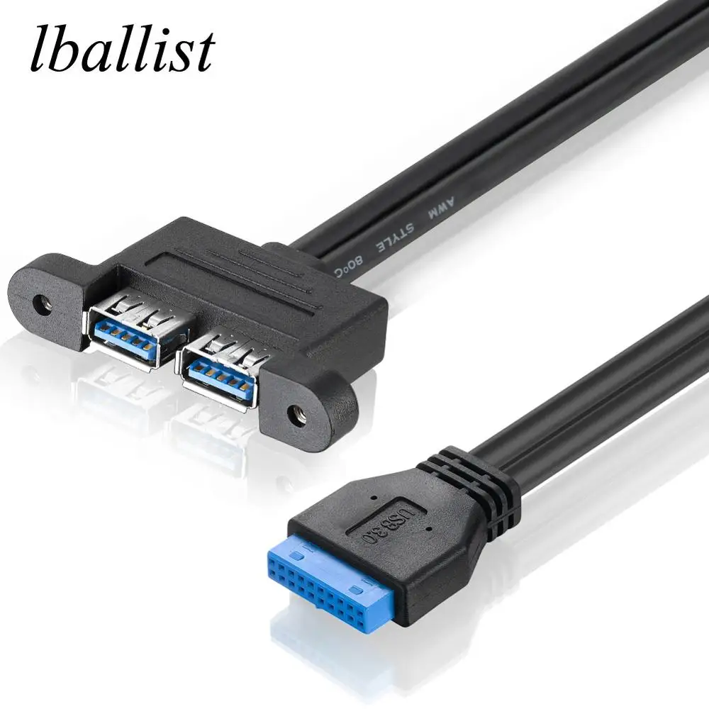 Материнская плата lballist с 20Pin на Dual USB 3 0 гнездовой кабель экранированный винтовым