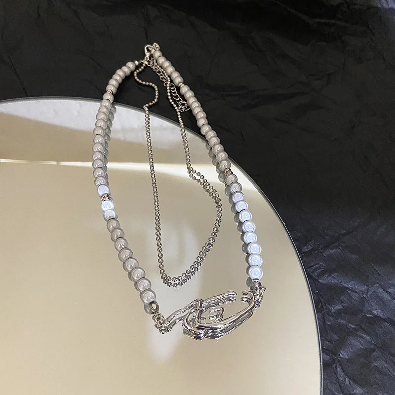 韓国人気【leeENoir】Dot Toggle Pearl Necklace/追跡付 韓国人気【leeENoir】Dot Toggle Pearl Necklace/追跡付