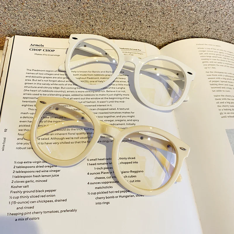 VWKTUUN очки с круглой оправой очки для компьютера со стрелкой, заклепками, оправа для очков для мужчин и женщин, карамельный цвет, оптическая оправа для очков