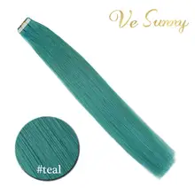 Special Price VeSunny Adhesive Tape in Hair Extensions Seamless 100% Real Human Hair Teal Green Machine Made Remy Tape on PU Hair 2.5gr/pc Special Price VeSunny Adhesive Tape in Hair Extensions Seamless 100% Real Human Hair Teal Green Machine Made Remy Tape on PU Hair 2.5gr/pc