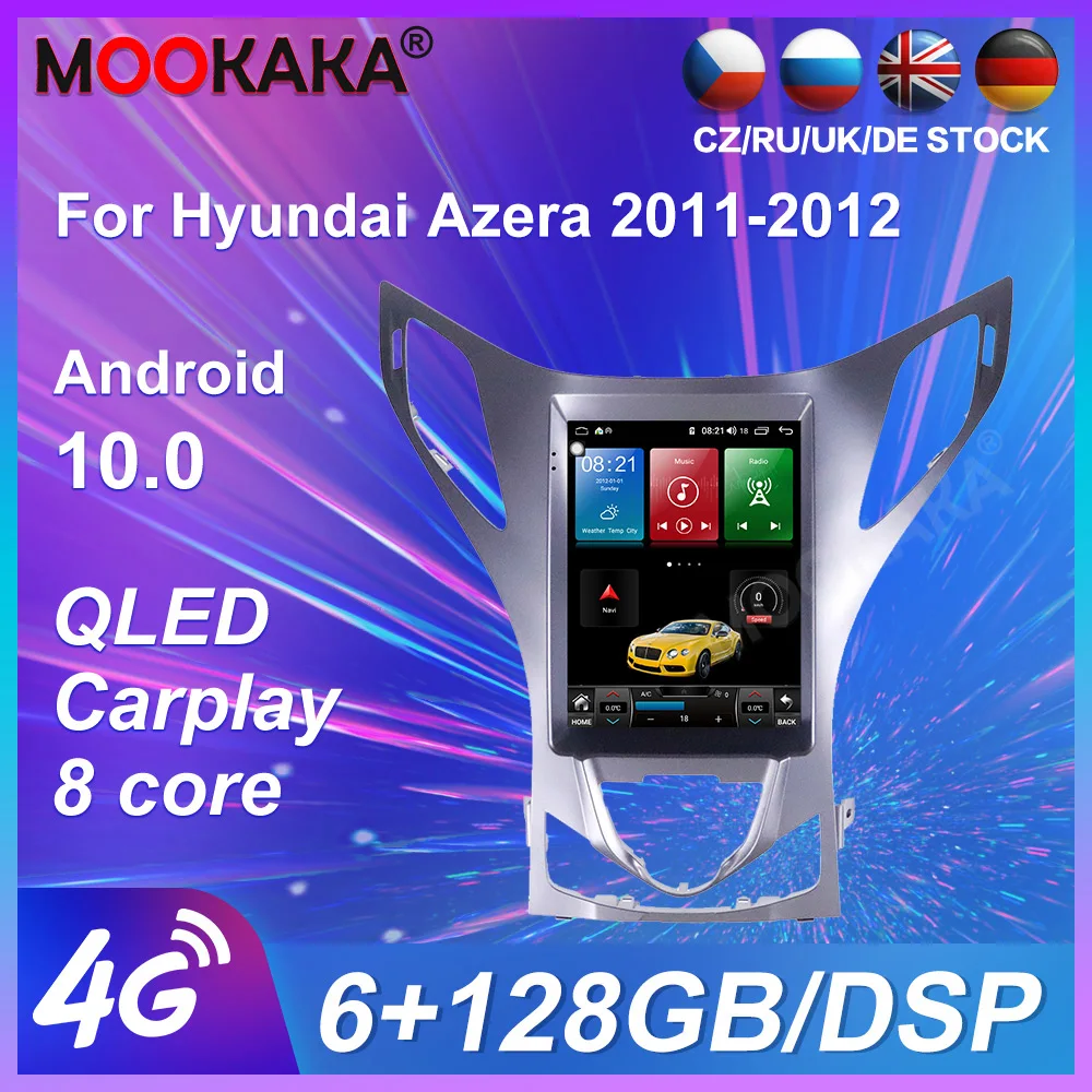 

Магнитола для Hyundai Azera 2011 2012, вертикальный экран Tesla 9,7 дюйма, Android 10, автомобильный мультимедийный плеер, GPS навигация, аудио стерео головное у...