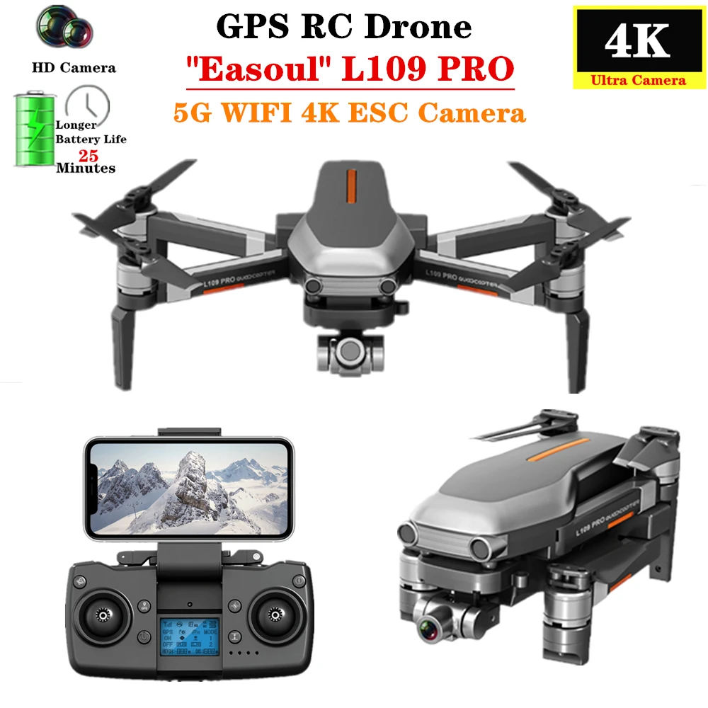 GPS Дрон L109PRO 4K механическая двухосевая Антивибрационная камера с Wi Fi FPV HD ESC
