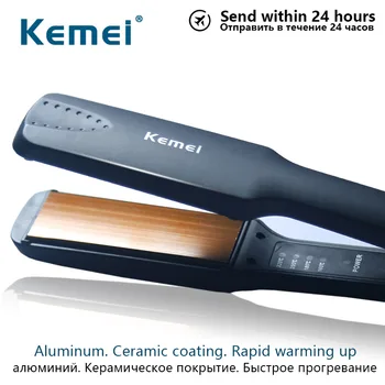 

Tourmaline Ceramic KEMEI KM-329 Heating Plate Hair Straightener Professional Styling Tools With Fast Warm-up Thermal Performance