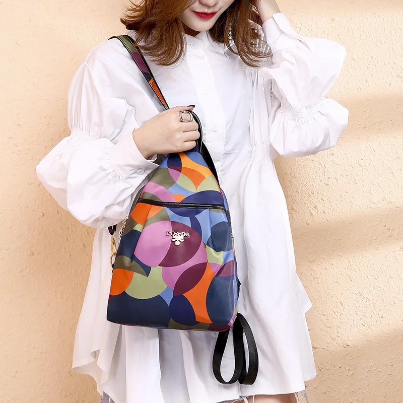 

Fashion Women's One-Shoulder Handbag Multi-functional Backpack Waterproof Oxford Cloth Bag Large Capacity Travel Shopping Chest