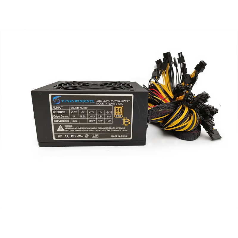 Блок питания для ПК ATX 1600 Вт блок майнинга биткоинов rx 470 570 serwer 480 эфириума asic s9 |