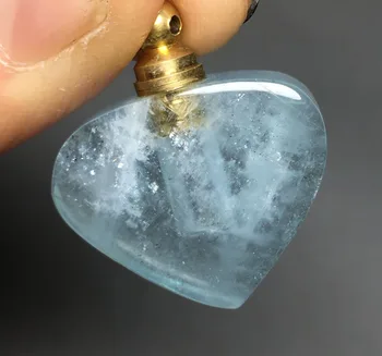 

1pcs NATURAL aquamarine quartz crystals heart shape perfume bottle healing