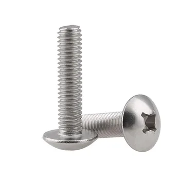

[M4M5M6] 304 Stainless Steel Large Flat Head Screw Large Flat Head Machine Screw Cross Slot Mushroom Head Machine Screw