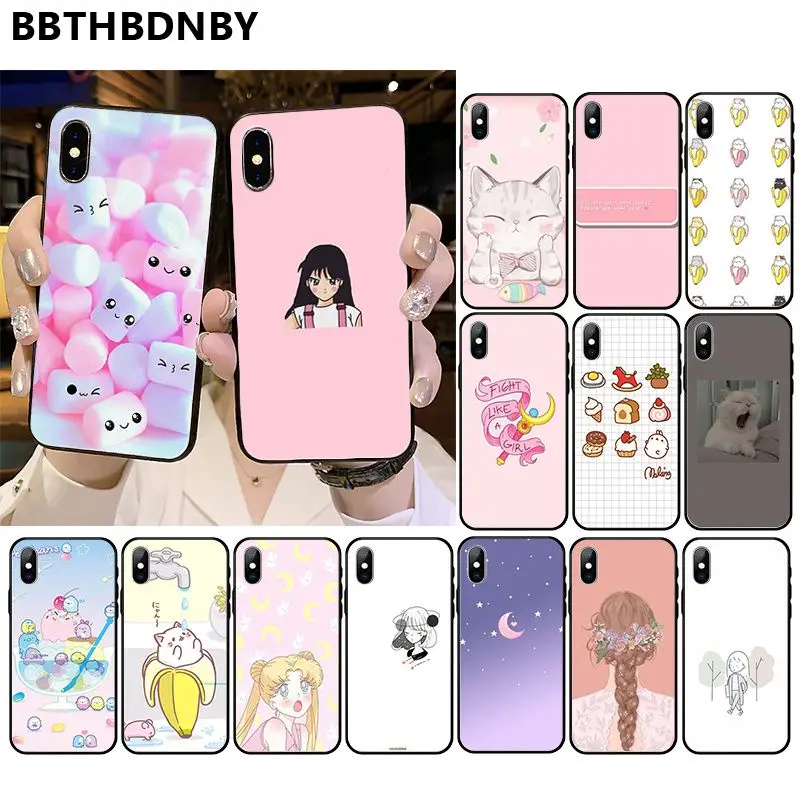 Художественный кавайный DIY печатный рисунок чехол для телефона iPhone 11 pro XS MAX 8 7 6 6S