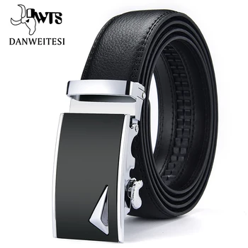 

[DWTS] Belts For Men Genuine Leather Belt Men Belt Male Top Quality Automatic Buckle black Strap Cummerbunds cinturon hombre