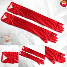 Есть ссылка на выше локтя удлиненные Off-white перчатки атласные бисерные перчатки невесты свадебное платье перчатки St150