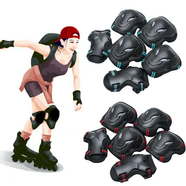 6 Pcs Adults Kids Protective Gear Knee Pads Elbow Pads and Wrist Guard for Rollerblading Skateboard Cycling Skating Bike Scooter 1