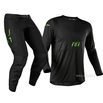 

2020 Delicate Fox Motorcycle Gear Set Motorbike Street Moto Riding Motocross Black Suit
