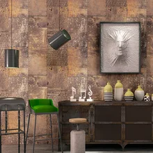 Vintage Metallic Iron Sheet Wall Paper Waterproof PVC Wallpapers 3 d Contact Paper Wall Panels Vinyl  Wallpaper Roll for Walls