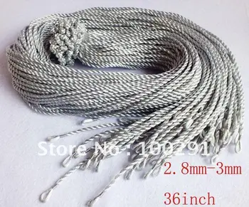 

Free ship!!! 100pcs/lot gray coffee 3mm 36inch braided silk thread silk cord necklace