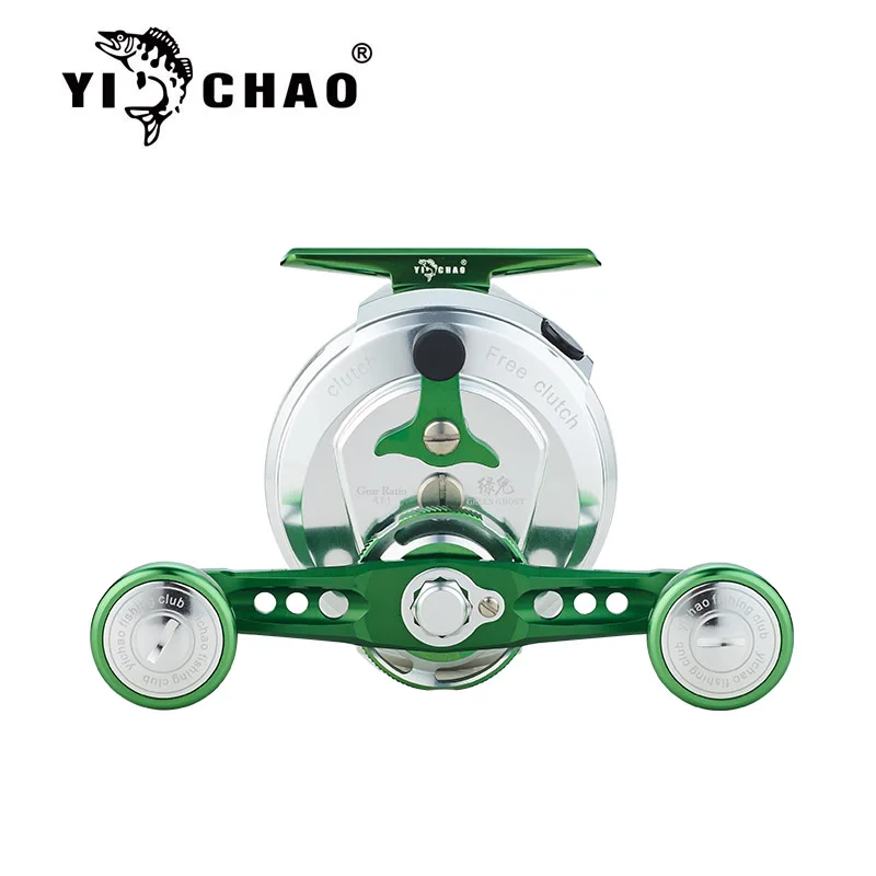 

YICHAO Fishing Wheel Black Green And Sturdy One-Button Aluminum Alloy Design Strong Switching Magnetic Slowdown Fishing Wheel