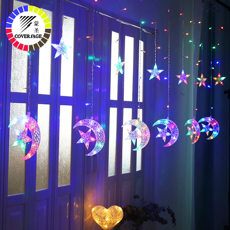 Coversage Ins Звездные сказочные гирлянды, занавески Girnaldas Luces Navidad, светодиодные Рождественские елочные украшения, садовые, уличные, декоративные