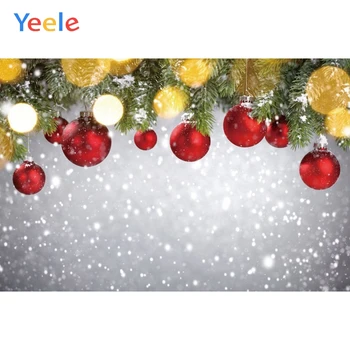 

Photophone Christmas Tree Backdrop Winter Snow Gift Ball Light Bokeh Vinyl Photography Background For Photo Studio Photocall