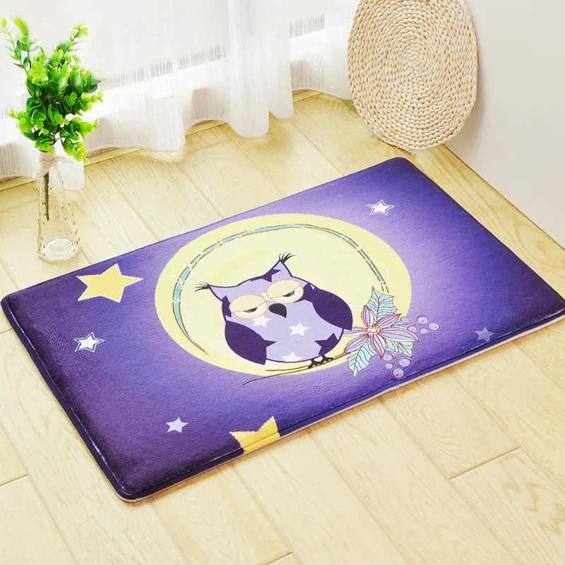 

Cartoon Floor Mat Home Textile Carpet Thickened Flannel Door Bedroom Mat Kitchen Strip Floor Bath Mat Cross-Border