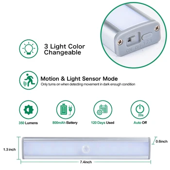 

2 pcs 3W20LED cabinet light USB charging infrared sensor Sensor Light Night Light Smart Light