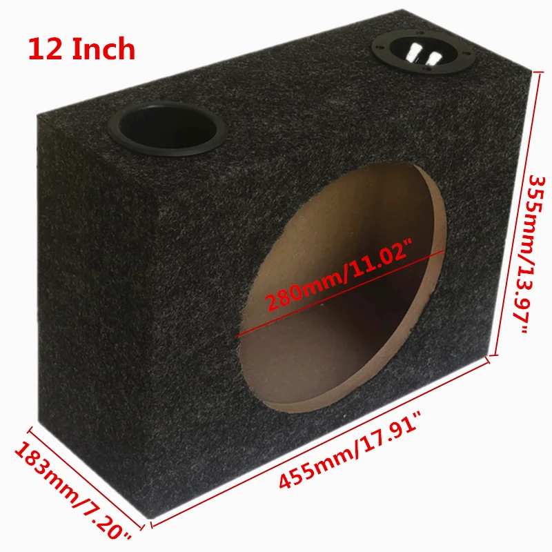 12 Inch Passive Subwoofer 600watts Empty Wooden Box Square MDF Felt Car Modification Speaker Shell ultra-thin