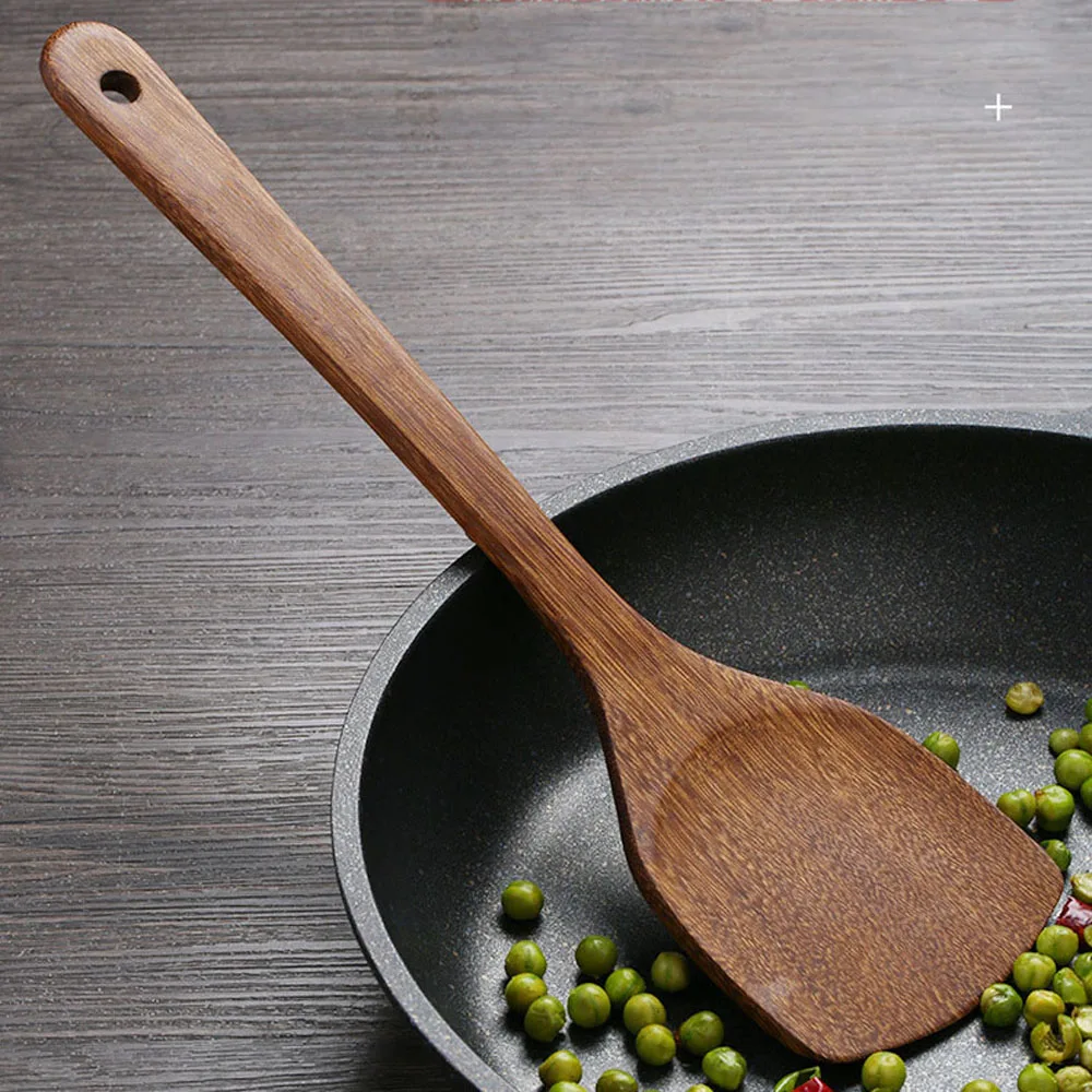 Wooden Kitchenware Set Long Handle Spatula Rice Scoop Vegetable Meat Cooking Shovel Mixing Spoons For Nonstick Pan Kitchen Tools