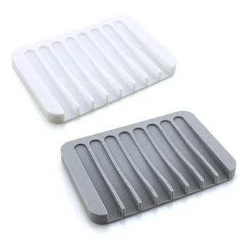 

2Pcs Soap Saver Tray Case Dish Holder Stand Shower Silicone Rubber Drainer Dishes for Bar Soap Scrubber Bathroom LBShipping