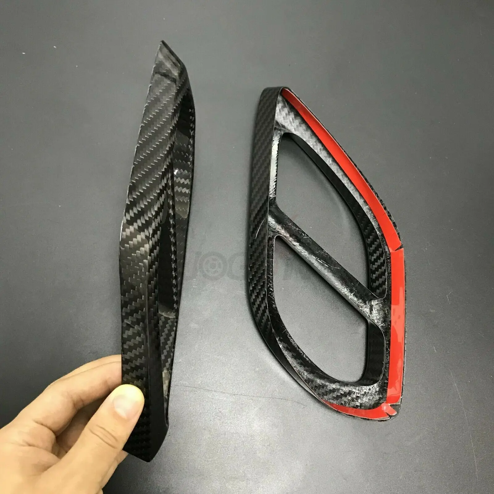 렉서스 RC200t 300 350 RC F 스포츠 2015-2019용 카본 파이버 자동차 리어 배기 머퍼 프레임 엔드 팁 파이프 스티커 커버 트림