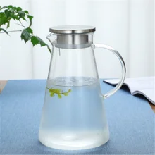 1500 мл 2000 мл Прозрачный чайник стеклянный кувшин для воды термостойкий графин Кувшин для сока с фильтром из нержавеющей стали B009