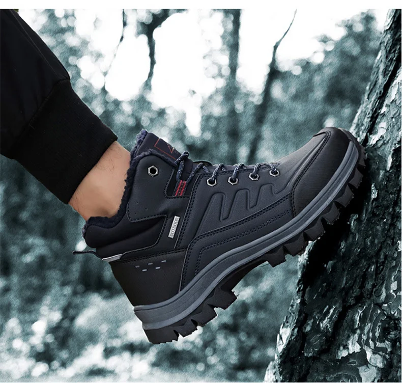 Треккинговые ботинки мужские треккинговые кроссовки мужские водонепроницаемые с шерстяной подкладкой военные тактические ботинки зимние кожаные ботинки для альпинизма