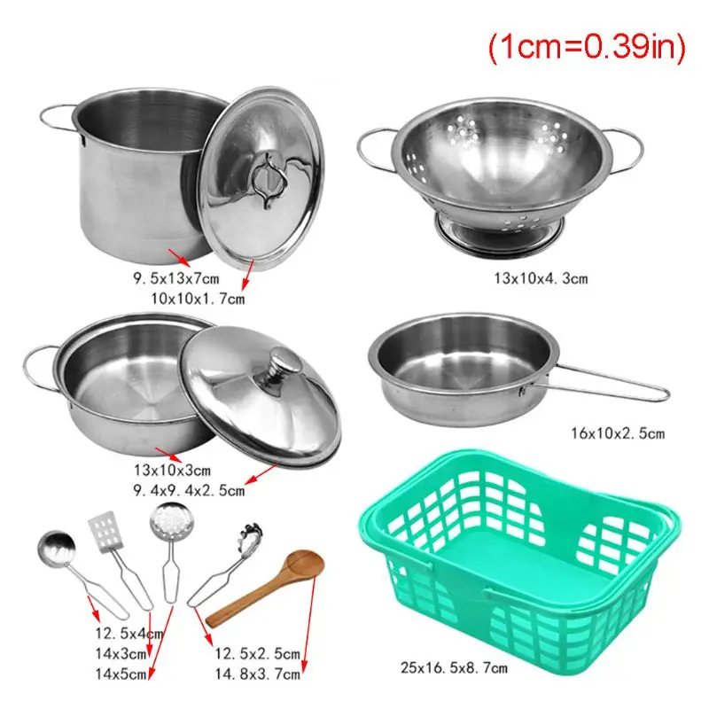 9 Набор кухонной утвари, детская кухня, для приготовления пищи, ролевые игры, горшок, сковорода, игрушки, развивающие игрушки - Цвет: 9