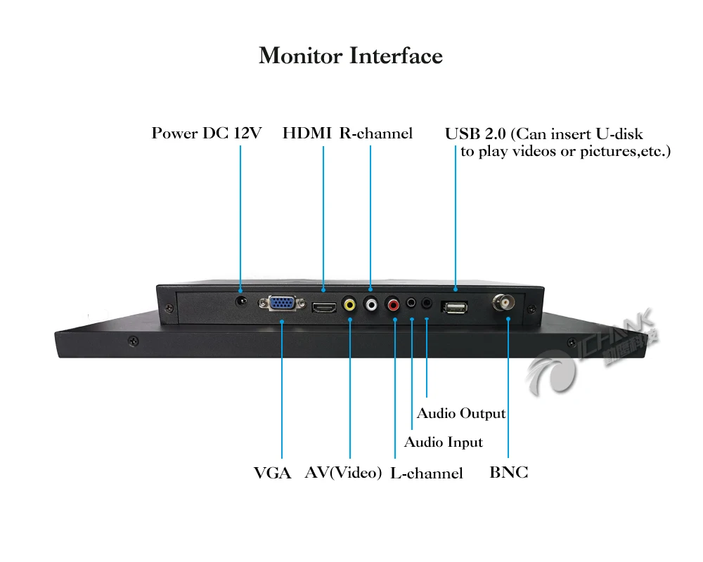 ZB140TN-56/14 "дюймов 1920x1080p 16:9 ips AV BNC HDMI VGA Встроенный динамик дистанционный пульт с lcd Экран ПК монитор Поддержка карт флеш-накопителей видео плеер