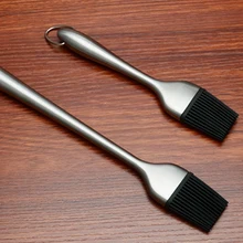 Ручка из нержавеющей стали с силиконовой щеткой барбекю Гриль Инструменты для барбекю Мясо/гриль/торты/выпечка