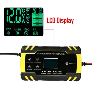 

Full Automatic Car Battery Charger 110V To 220V To 12V 4A LCD Smart Fast for Auto Car Motorcycle Lead-Acid Batteries Charging