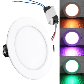 

18W Round RGB LED Panel Light Concealed Recessed Ceiling Lamp Downlight with Remote Control AC 85-265V LED panel light