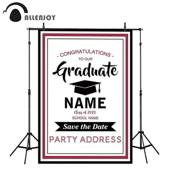 

Allenjoy graduate Grad Backdrop 2020 Graduation certificate pattern Congratulations party customize background photobooth