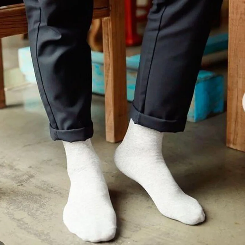 5 пар/лот простой дизайн из бамбукового волокна удобные здоровья бамбукового волокна Антибактериальный носок мужские мягкие носки средней длины хлопка