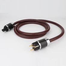 

HIFI OFC Golden Reference Power Cord Power Cable Gold/Rhodium Plated Carbon Fiber BCF4 US/EU Power Connector DIY Mains Cord